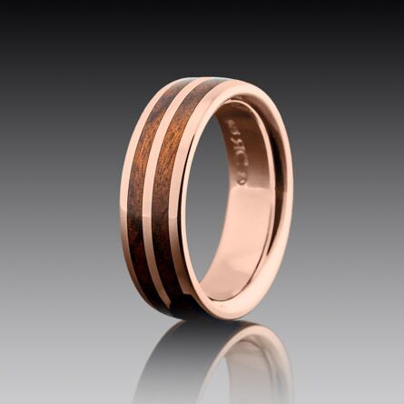 MW46D_Trinity_Curve_Ring_Wedding_Wood_Teak_Gold_RoseGold_18ct Trinity Curve - Teak & 18ct Yellow Gold
