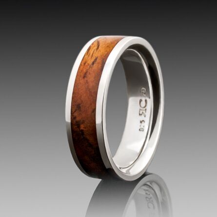MW7_Glow_Edge_Ring_Wedding_Wood_RhodesianTeak_Silver Glow Edge - Teak & 9ct white Gold